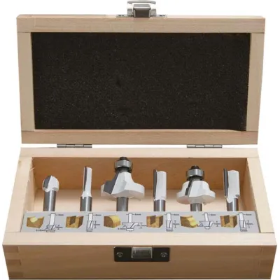 Makita Fräser-Set D-53540 | 8mm Schaft | 6-teilig | Hartmetall HM | für Holz | für Oberfräse