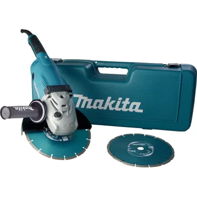 Makita Winkelschleifer GA9020RFK3 | 230 mm | 2200 W | Sanftanlauf | 2 Diamantscheiben | Koffer | Blau/Schwarz/Silber