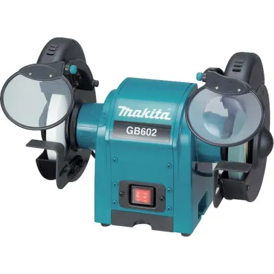 Makita Doppelschleifbock GB602 | 150 mm Schleifstein | 250 W | 2850 U/min | Grob- & Feinschliff | Beleuchtung