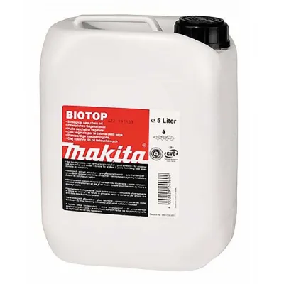 Makita Sägekettenöl 1910U1-7 Kettenöl 5 Liter | Biotop | ganzjährig | Blauer Engel | EU Ecolabel