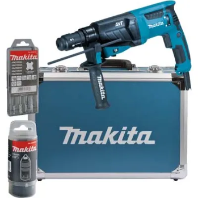 Makita Kombihammer HR2631FT13 | SDS-Plus 26mm | 800W | Anti-Vibration | LED | Schnellwechselfutter | Alukoffer