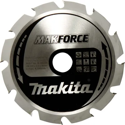 Makita Kreissägeblatt B-32144 MAKFORCE | 190x30x12Z | 190 mm | 30 mm Bohrung | 12 Zähne | für Holz