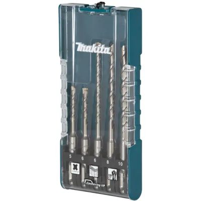 Makita SDS-PLUS Betonbohrer-Set E-15702 | 5-teilig | Ø 5/6/8/10 mm | für Beton & Stein | Aufbewahrungsbox