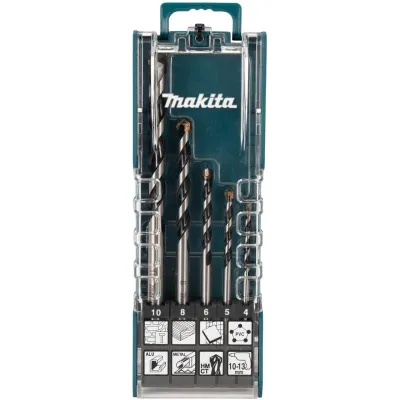 Makita TCT Multibohrer Set E-14255 | 5-tlg. | Ø 4–10 mm | Hartmetallspitze | Universalbohrer für Fliesen, Metall, Holz