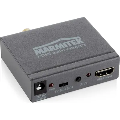 Marmitek HDMI Audio Extractor Connect AE14 | 4K | ARC | Digital/Analog Audio Konverter | Heimkino | Schwarz