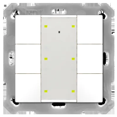MDT KNX Taster Plus 55 | BE-TA55P6.02 | 6-fach Tastsensor Unterputz | LED-Anzeige | Beschriftungsfeld | Reinweiß matt