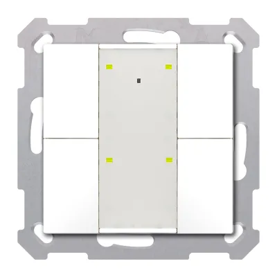 MDT Tastsensor BE-TA55T4.02 | KNX Taster Plus TS 55 4-fach | Temperatursensor | LED-Anzeige | Unterputz | weiß matt