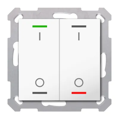 MDT BE-TAL55T2.B1 KNX Taster Light 55 2-fach | Unterputz | RGBW LED | Temperatursensor | 4 Tasterflächen | weiß RAL 9010