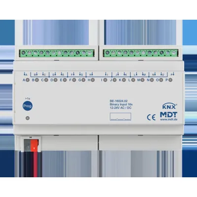 MDT Binäreingang BE-16024.02 | KNX | 16-fach | REG 8TE | 12-24V AC/DC | LED-Anzeige
