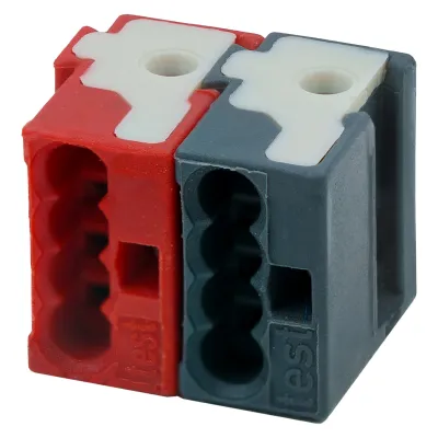 MDT ZBUSKLE Busanschlussklemme KNX WAGO | 2-polig | 50 Stück | massive Leiter 0,6–0,8 mm² | schwarz/rot