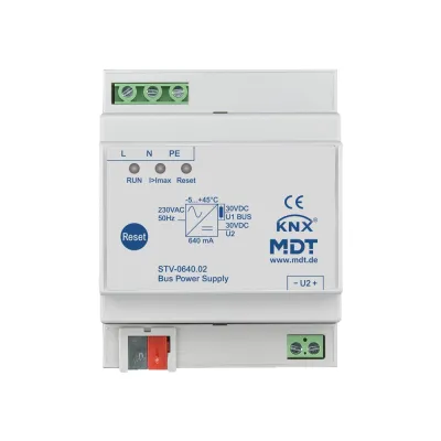 MDT Busspannungsversorgung STV-0640.02 | KNX | 4TE REG | 640mA | integrierte Drossel | LED-Anzeige | 230V AC