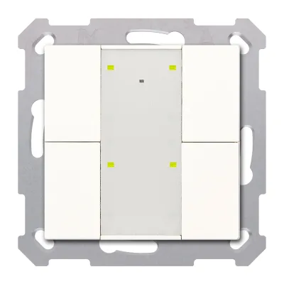 MDT Funktaster KNX RF+ RF-TA55A4.01 | 4-fach Unterputz Aktor | 55 mm | LED-Anzeige | Beschriftungsfeld | glänzend weiß