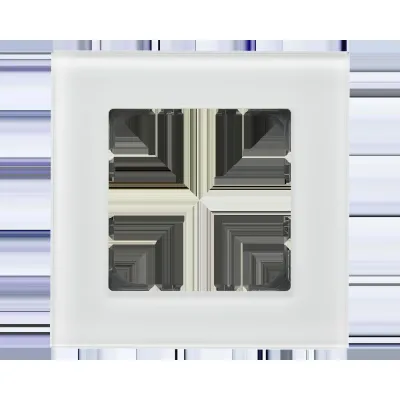 MDT Glasrahmen 1-fach BE-GTR1W.01 | Abdeckrahmen für 55 mm Schalterprogramme | Glas | 92x92 mm | glänzend | weiß