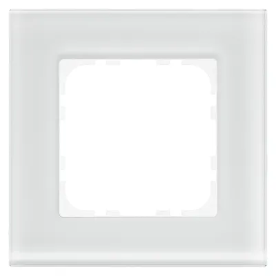 MDT Glasrahmen 1-fach BE-GTR1W.01 | Abdeckrahmen für 55 mm Schalterprogramme | Glas | 92x92 mm | glänzend | weiß