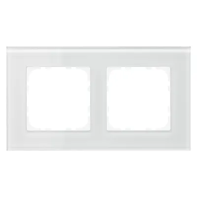 MDT Glasrahmen 2-fach BE-GTR2W.01 | Abdeckrahmen 55 mm Programme | Glas glänzend | 92x163 mm | weiß