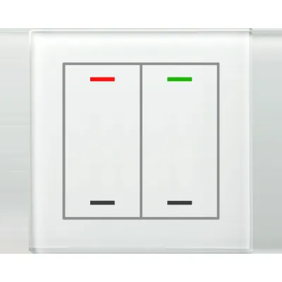 MDT Glastaster II Light 2-fach BE-GTL20W.01 | KNX Tastsensor Unterputz | 4 Sensorflächen | RGBW LED | Glas weiß