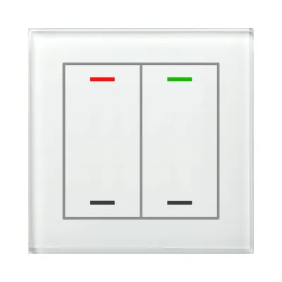 MDT Glastaster II Light 2-fach BE-GTL20W.01 | KNX Tastsensor Unterputz | 4 Sensorflächen | RGBW LED | Glas weiß