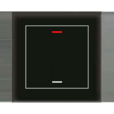 MDT Glastaster II Light BE-GTL10S.01S KNX Tastsensor 1-fach | RGBW LED | Glas glänzend | Unterputz | schwarz