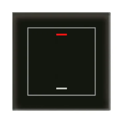MDT Glastaster II Light BE-GTL10S.01S KNX Tastsensor 1-fach | RGBW LED | Glas glänzend | Unterputz | schwarz
