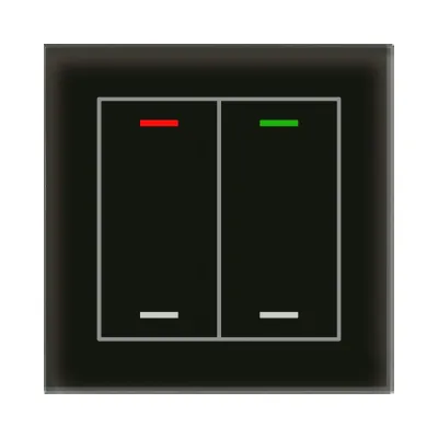 MDT Glastaster KNX II Light BE-GTL20S.01S | 2-fach | 4 Sensorflächen | RGBW-LED | Glas | Unterputz | schwarz