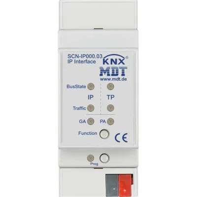 MDT IP Interface SCN-IP000.03 KNX REG 2TE | IP Secure | Data Secure | TCP/IP | E-Mail & Zeitserver | Kunststoff grau