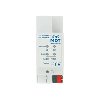 MDT IP Interface SCN-IP000.03 KNX REG 2TE | IP Secure | Data Secure | TCP/IP | E-Mail & Zeitserver | Kunststoff grau
