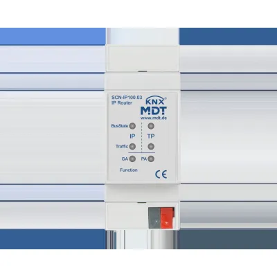 MDT KNX IP Router SCN-IP100.03 | Medienkoppler REG 2TE | IP Secure & Data Secure | TCP/IP | E-Mail & Zeitserver | IP20