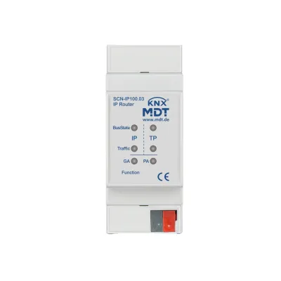 MDT KNX IP Router SCN-IP100.03 | Medienkoppler REG 2TE | IP Secure & Data Secure | TCP/IP | E-Mail & Zeitserver | IP20