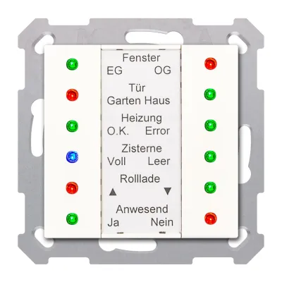 MDT KNX LED Meldetableau SCN-LED55.01 | 12 RGB-LED Statusanzeige | Unterputz | 55mm | reinweiß glänzend