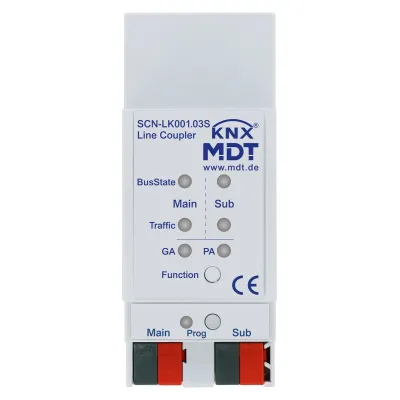 MDT Bereichs-/Linienkoppler SCN-LK001.03S | KNX Secure | 2TE REG | Data Secure | Proxy-Funktion | Reiheneinbau