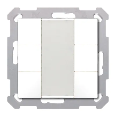 MDT Taster 55 6-fach BE-TA5506.G2 | KNX Unterputz-Schalter | 6 Tasten | Beschriftungsfeld | glänzend | reinweiß RAL 9010