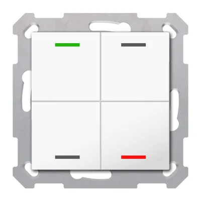 MDT Taster Light 55 BE-TAL55T4.01 KNX 4-fach | RGBW | Temperatursensor | Unterputz | kompatibel GIRA/JUNG | Reinweiß