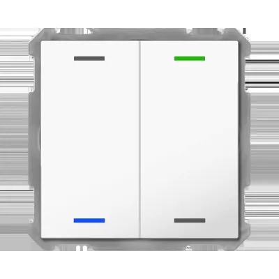 MDT Taster Light 63 2-fach BE-TAL6302.01 | KNX Tastsensor Unterputz | 4 Bedienflächen | RGBW LED | glänzend weiß