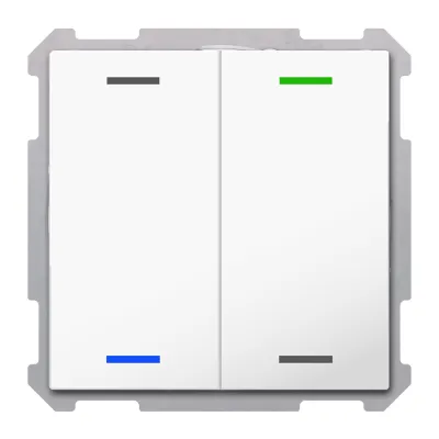 MDT Taster Light 63 2-fach BE-TAL6302.01 | KNX Tastsensor Unterputz | 4 Bedienflächen | RGBW LED | glänzend weiß
