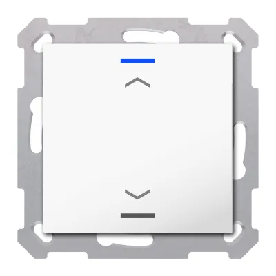 MDT Taster Light 55 BE-TAL5501.A1 | KNX Tastschalter 1-fach | RGBW-LED | Jalousie-Auf/Ab | Unterputz | Reinweiß glänzend