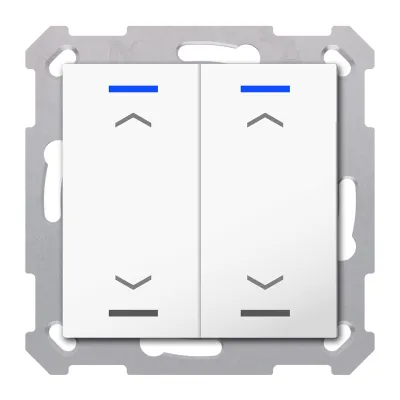 MDT Taster Light 55 BE-TAL5502.A1 | KNX Tastsensor 2-fach | RGBW LED | Jalousie | Unterputz | 55 mm | reinweiß