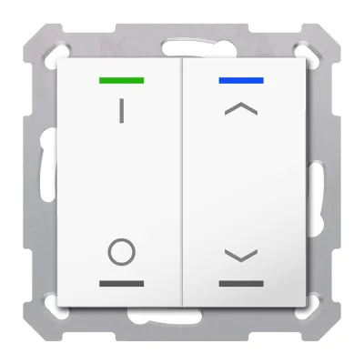 MDT Taster Light 55 BE-TAL55T2.D1 | KNX Tastsensor 2-fach | RGBW | Temperatursensor | Unterputz | weiß RAL 9010