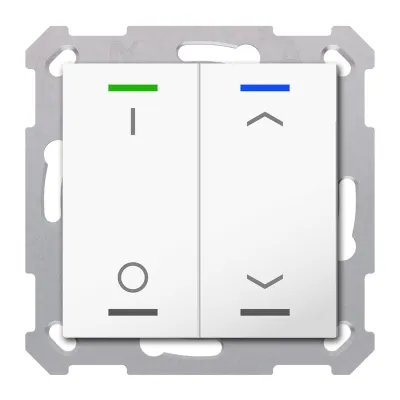 MDT Taster Light 55 2-fach BE-TAL5502.D1 | KNX UP | 4 Betätigungsflächen | RGBW-LED | Jalousie | Reinweiß glänzend