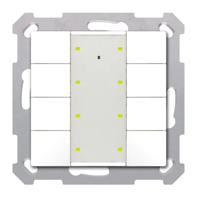 MDT KNX Taster Plus 55 BE-TA55P8.02 | 8-fach Tastsensor Unterputz | LED Statusanzeige | Beschriftungsfeld | Reinweiß