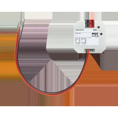 MDT Temperaturregler/Sensor SCN-RT2UP.01 KNX Unterputz 2-fach für PT1000 | Innen- & Außentemperatur | IP20 | Kunststoff