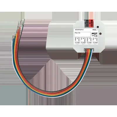 MDT Temperaturregler/Sensor 4-fach UP SCN-RT4UP.01 | KNX | PT1000 | Innen/Außen | Unterputz | IP20 | Kunststoff