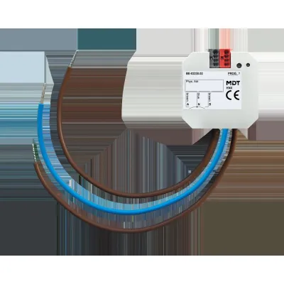 MDT BE-02230.02 Tasterinterface 2-fach Unterputz KNX | 230V AC | Binäreingang | 2 Eingänge | Busankoppler | IP20