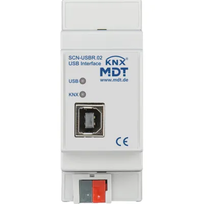 MDT KNX USB Interface SCN-USBR.02 | 2TE REG | bidirektionale Datenschnittstelle | ETS kompatibel | LED | grau