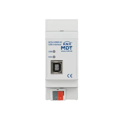 MDT KNX USB Interface SCN-USBR.02 | 2TE REG | bidirektionale Datenschnittstelle | ETS kompatibel | LED | grau