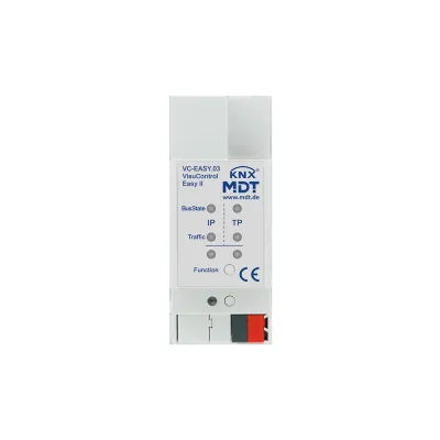 MDT Objektserver VisuControl Easy II VC-EASY.03 | KNX Gateway | REG | 2TE | Visualisierung App | IP20 | LED | TCP/IP