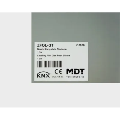 MDTtechno. Beschriftungsfolie f.Glastaster Plus ZFOL-GT