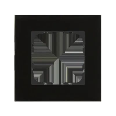 MDT Glasrahmen 1-fach BE-GTR1S.01S | Abdeckrahmen für 55 mm Schalterprogramme | Glas glänzend | schwarz | 92x92 mm