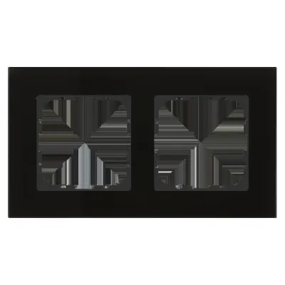 MDT Glasrahmen 2-fach BE-GTR2S.01S | Abdeckrahmen 55 mm | Glas glänzend | Montage horizontal/vertikal | schwarz