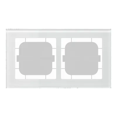 MDT Glasrahmen 2-fach BE-GTR263W.01 | Abdeckrahmen 63 mm | Glas weiß | 92x163 mm | glänzend | IP20