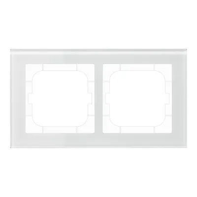 MDT Glasrahmen 2-fach BE-GTR263W.01 | Abdeckrahmen 63 mm | Glas weiß | 92x163 mm | glänzend | IP20